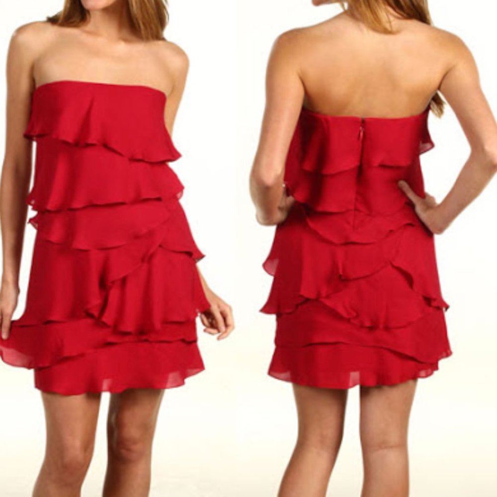 Ginger Ruffled Tiered Strapless Dress